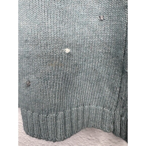 Benedetta B Merino Wool Cashmere Blend Blue Sweater Polkadot Size Medium $148 - Picture 6 of 16